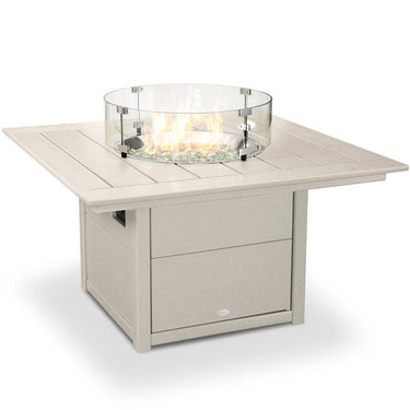 POLYWOOD 42-Inch Square Propane Fire Pit Table - Sand